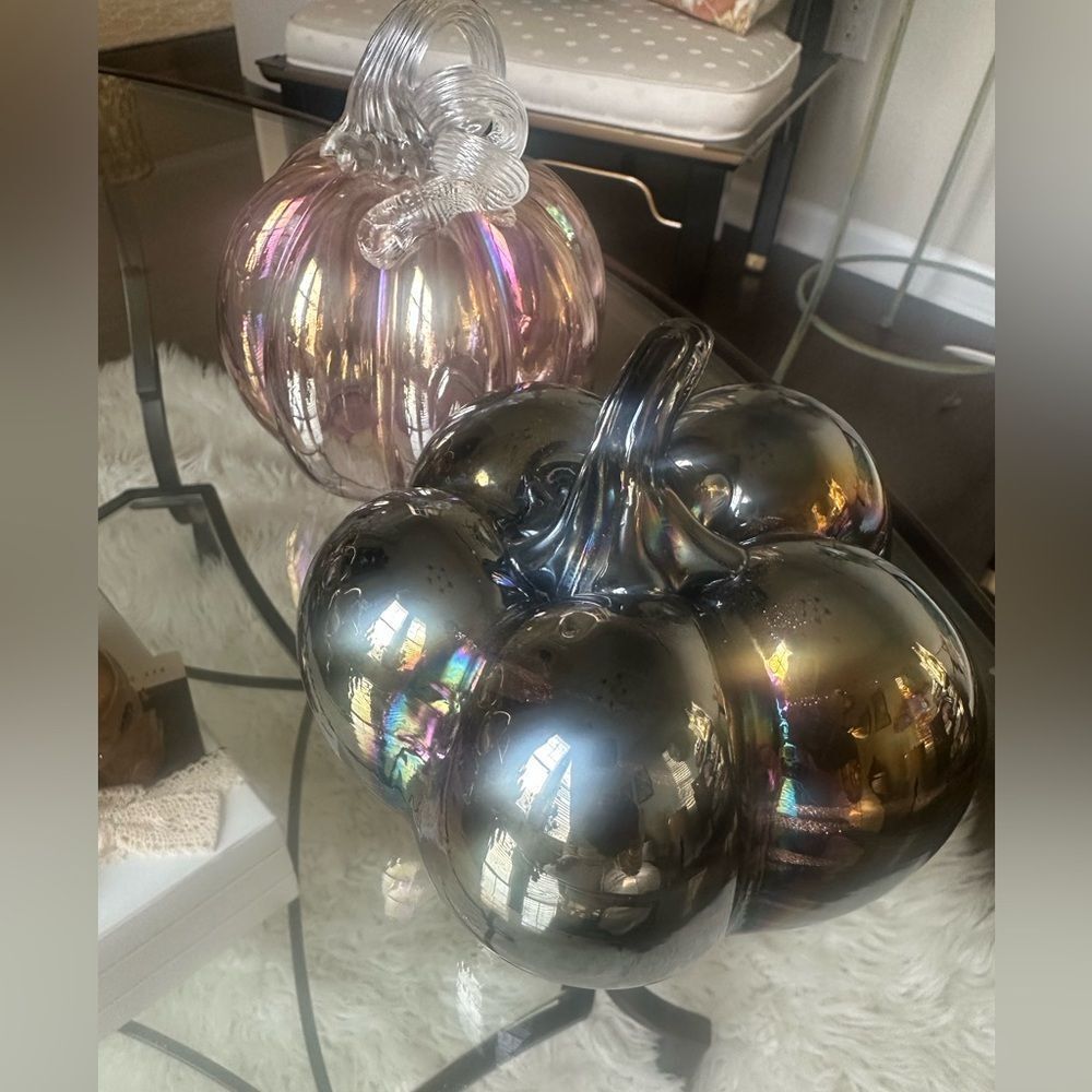 Homegoods (2) Glass Pumpkin Decor